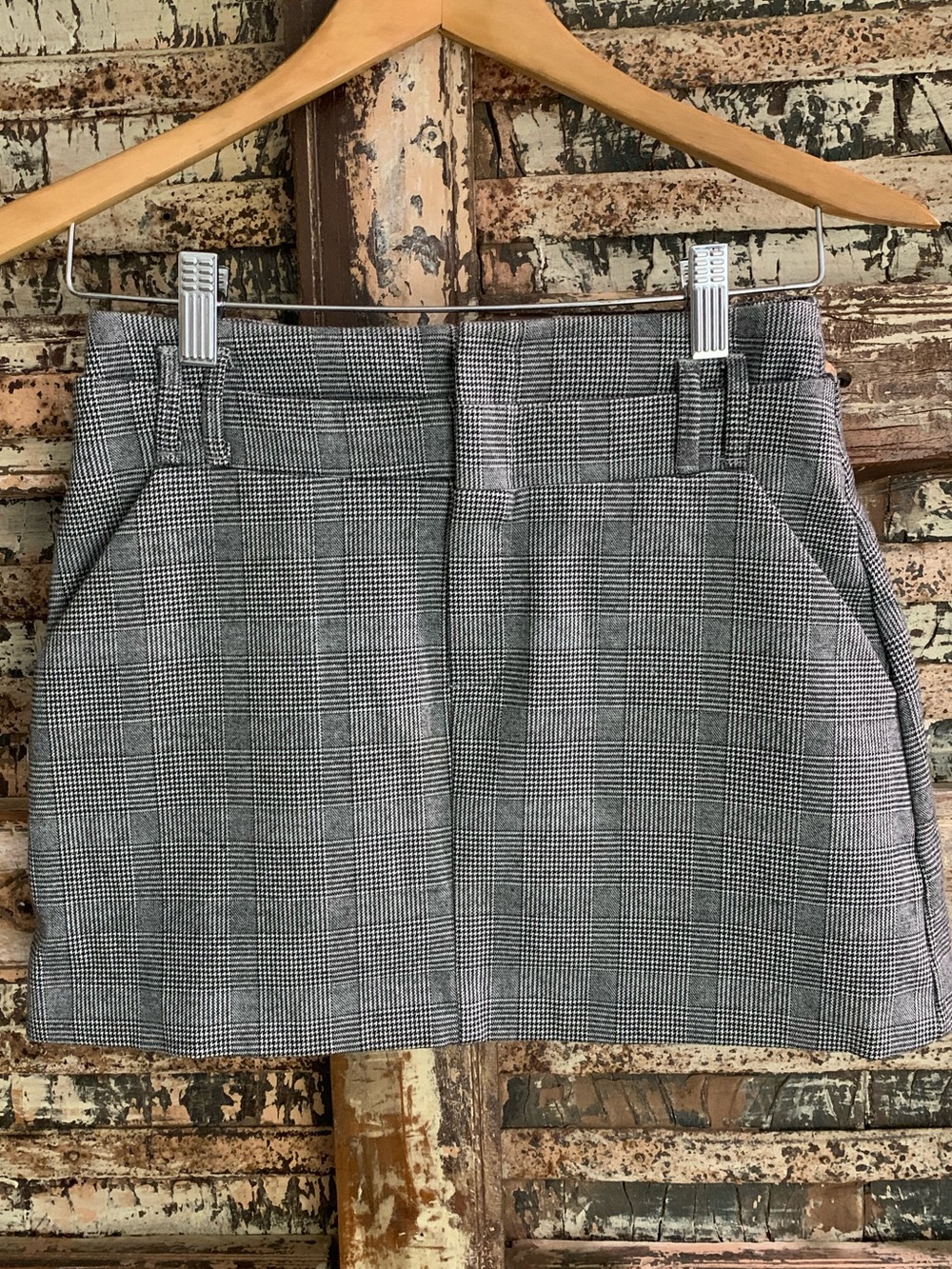 Zara Gray Glen Plaid Mini Skirt, Classic Staple, XS